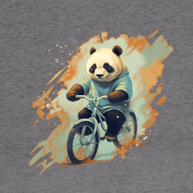 Panda Riding a Bike by DavidLoblaw